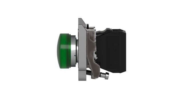 Spia LED Schneider Electric XB4BVB3 22mm, montaggio a pannello, IP66/IP67/IP69K. Resistente alle vibrazioni e agli urti, ideale per ambienti industriali e commerciali.