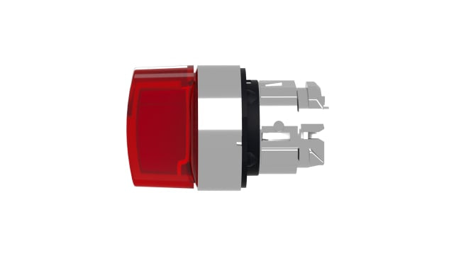 Selettore Harmony XB4 di Schneider Electric, 3 posizioni, diametro foro 22 mm, colore rosso, illuminato, grado di protezione IP66/IP67/IP69.
