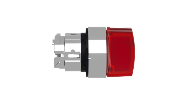 Selettore Harmony XB4 di Schneider Electric, 3 posizioni, diametro foro 22 mm, colore rosso, illuminato, grado di protezione IP66/IP67/IP69.