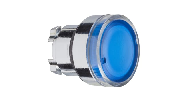 Testa Pulsante Luminoso ZB4BW36 Schneider Electric Harmony XB4 - Blu, Ritorno a Molla, IP66. Ideale per ambienti industriali e automobilistici.