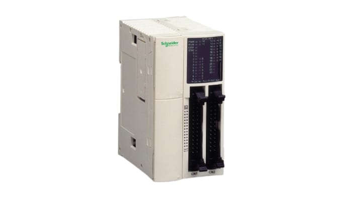 Modulo logico Schneider Electric TWDLMDA40DTK, 16 uscite, alimentazione 24 V c.c., montaggio su guida DIN, dimensioni 90 x 47,5 x 70 mm.