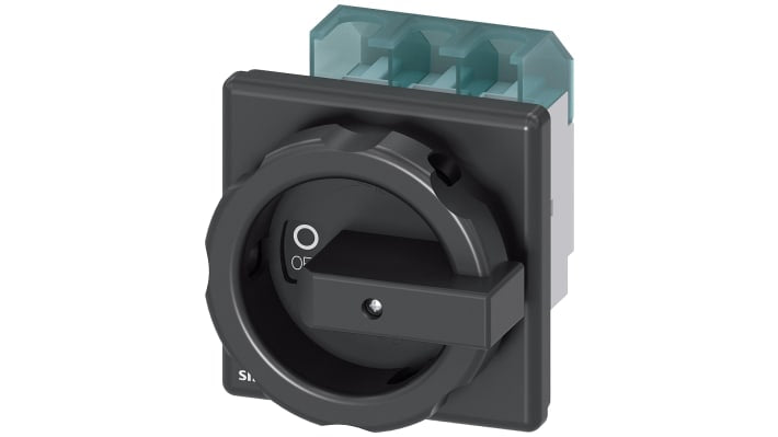 Interruttore isolante Siemens 3P 63A 690V CA IP65 per applicazioni industriali ad alta potenza. Resistente e compatto.