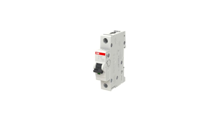 Interruttore magnetotermico ABB S201-D2, unipolare, 2A, montaggio su guida DIN, dimensioni 69 x 17,5 x 88 mm.