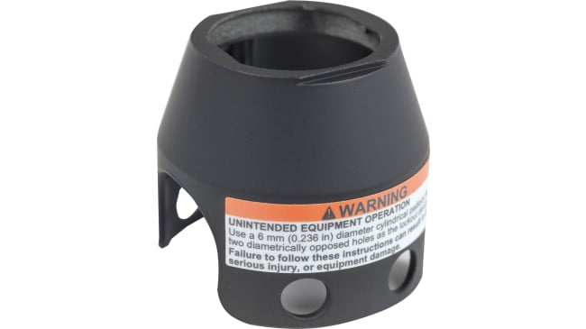 Protezione in metallo nero Schneider Electric ZBZ1602 per pulsanti da 40 mm Serie Harmony XB - Resistente agli ambienti industriali.