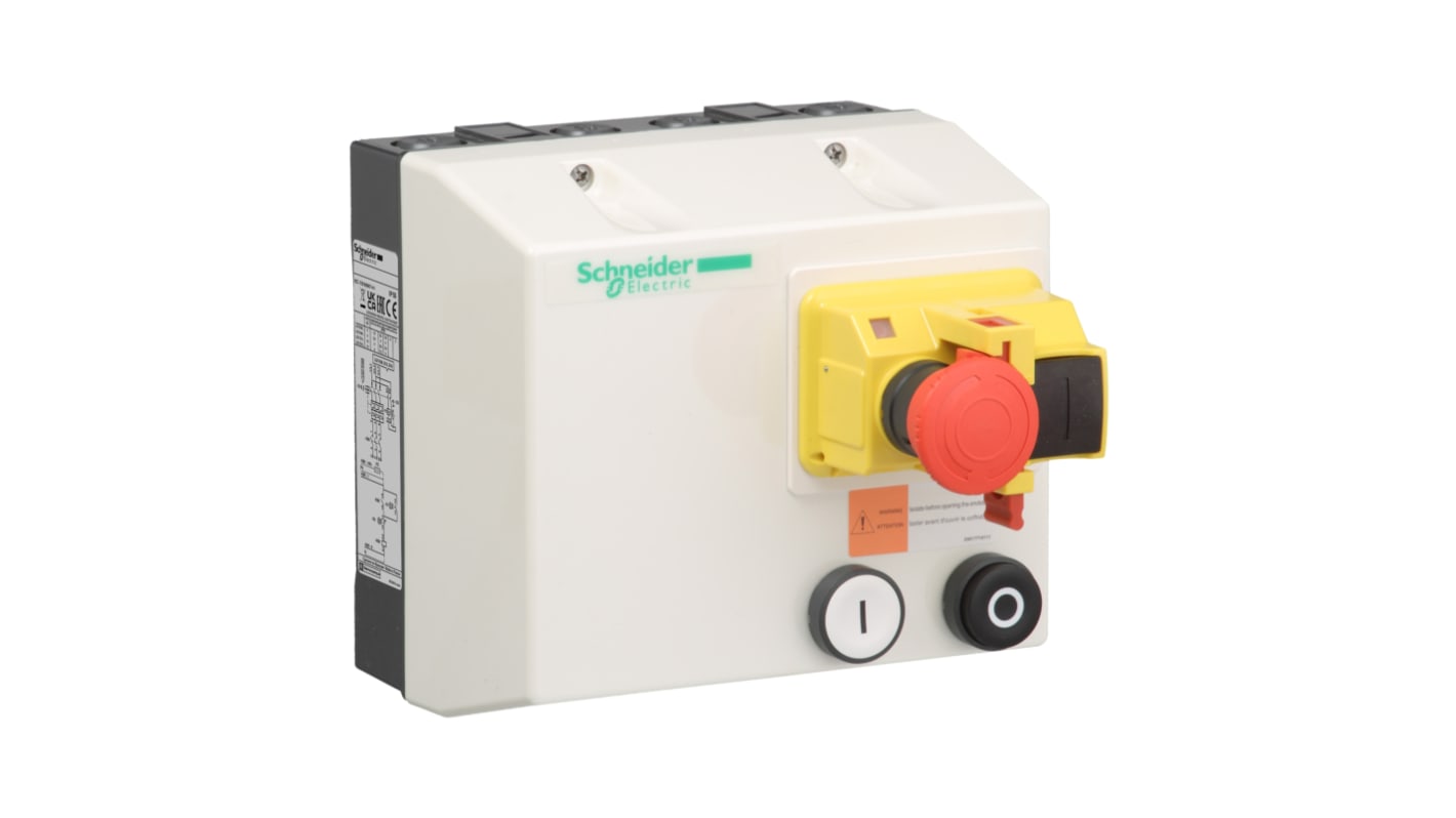 Starter DOL automatico Schneider Electric LG7K06M708, potenza 1.5 kW, 440 V, montaggio superficiale, dimensioni 165x175x120 mm.