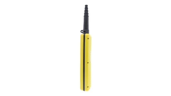 Stazione pensile a pulsante Schneider Electric XACA871, 8 pulsanti, protezione IP65, corrente 10A, contenitore giallo resistente.