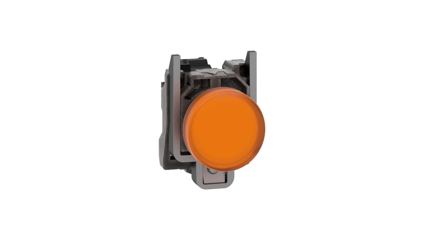 Spia LED arancione Schneider Electric, montaggio a pannello 22 mm, grado di protezione IP66/IP67/IP69K, corpo in metallo.