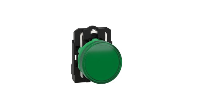 Spia LED universale 22mm Schneider Electric XB5AVB3, montaggio a pannello IP66/IP67/IP69K per ambienti industriali. Alta resistenza e durata.