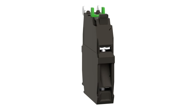 Blocco contatti Schneider Electric ZBE203, 2 NA, terminali a vite. Serie Harmony XB4/5, durata meccanica 100M cicli. Eco-friendly e conforme a norme EN/IEC 60947-5-1.