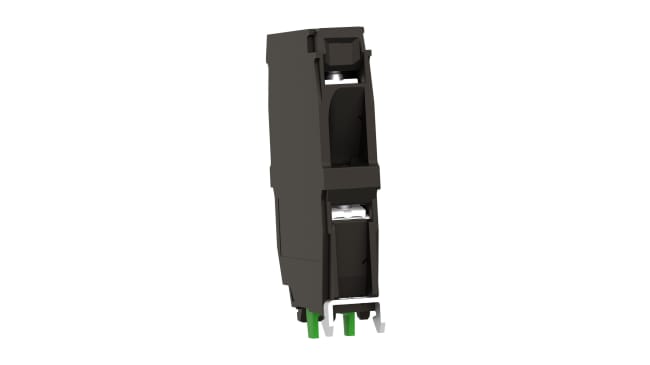 Blocco contatti Schneider Electric ZBE203, 2 NA, terminali a vite. Serie Harmony XB4/5, durata meccanica 100M cicli. Eco-friendly e conforme a norme EN/IEC 60947-5-1.