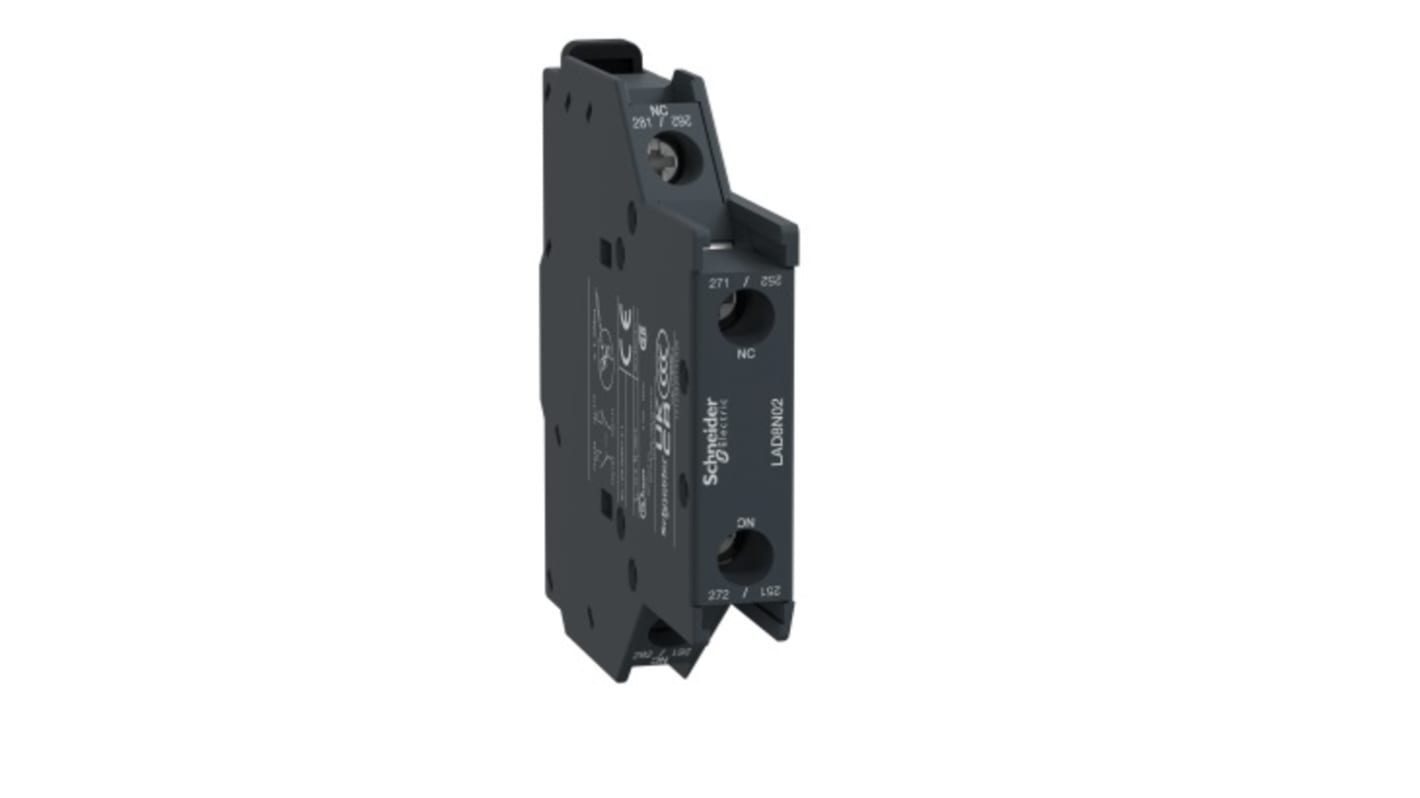 Blocco di contatti ausiliari Schneider Electric LAD8N02, tensione 690 V, montaggio laterale, compatibile con TeSys.
