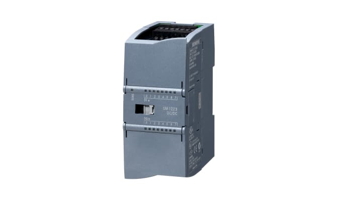 Modulo I/O PLC digitale Siemens 6ES7223-1BH32-0XB0 per Serie SIMATIC S7-1200, 8 ingressi/uscite, protezione IP20. Adatto a ambienti industriali e marittimi.