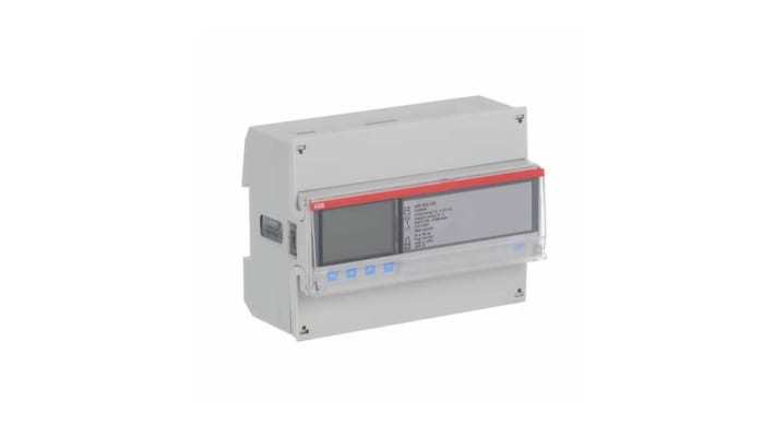 Contatore di energia ABB 2CMA170545R1000 A44 552-100, 3 fasi, LCD, interfaccia Modbus, dimensioni 65mm di profondità.
