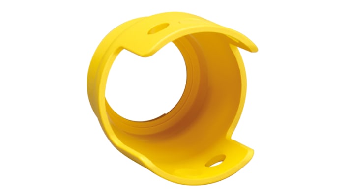 Protezione Lovato LPXAU158 per interruttore a pulsante 22 mm, colore giallo, diametro di installazione 6-8 mm, per uso industriale.