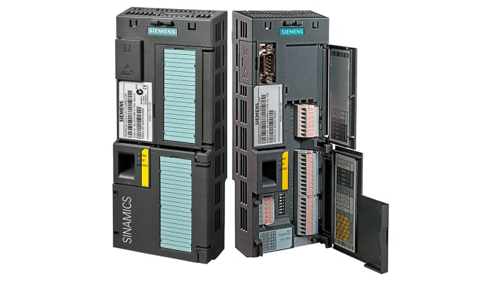 Unità di controllo Siemens 6SL3244-0BB12-1BA1, 24 V c.c., per inverter SINAMICS G120, dimensioni 73 x 199 x 46 mm, grado di protezione IP20.