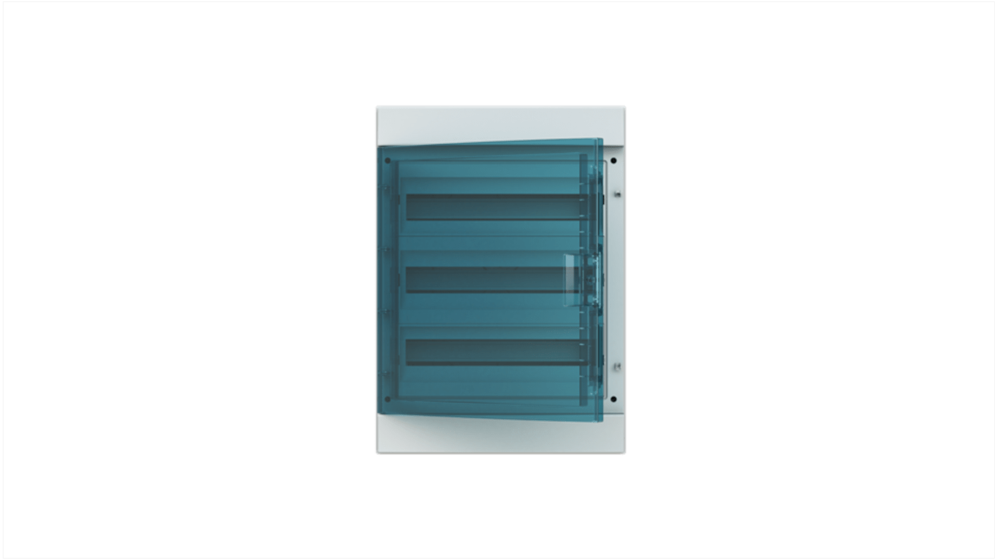Centralino ABB MISTRAL65, 24 vie, IP65, 125A, custodia plastica, dimensioni 435x320x155 mm, sportello trasparente.