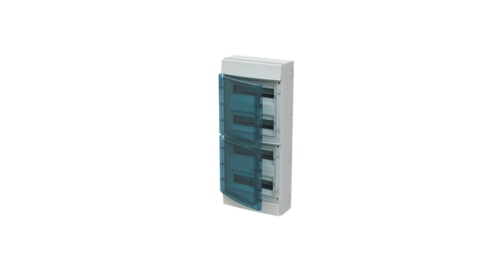 ABB 1SL1207A00, unità di consumo 48 vie, 125A, custodia IP65, dimensioni 735x320x155mm, montaggio su guida DIN.