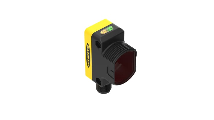 Sensore fotoelettrico rettangolare Banner QS30FF200Q, rilevamento 200 mm, uscita NPN/PNP, grado di protezione IP67.