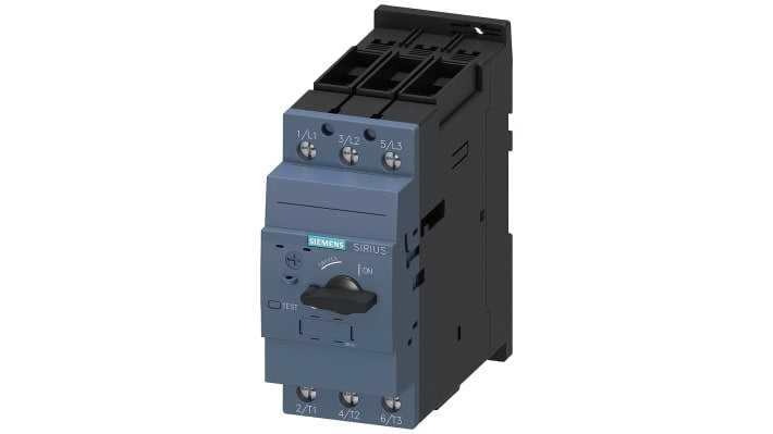 Interruttore automatico Siemens 3RV2031-4UA10, protezione motore 32-40 A, dimensioni 140x55x149 mm, grado di protezione IP20.