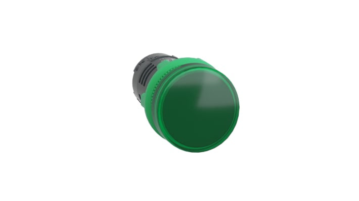 Luce pilota Schneider Electric XB5EVB3, LED verde, montaggio a pannello, diametro foro 22mm, protezione IP66.