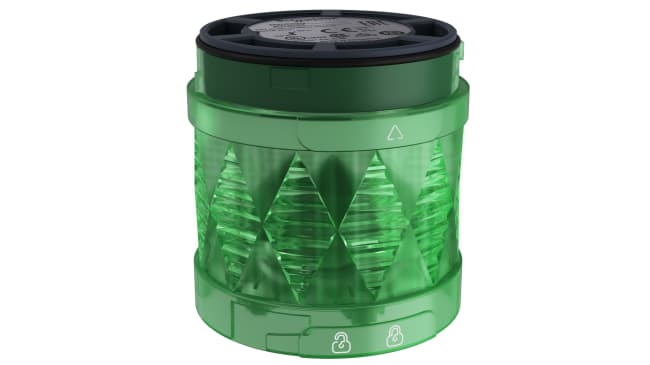 Segnalatore LED Verde 24V c.a./c.c. Ø60mm h50mm Harmony XVU - Schneider Electric. Ideale per settori automobilistici e macchine utensili.
