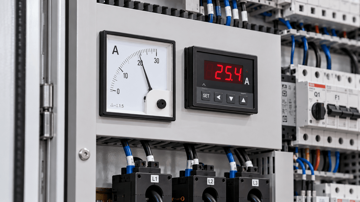 Amperometri digitali e analogici da pannello per automazione industriale