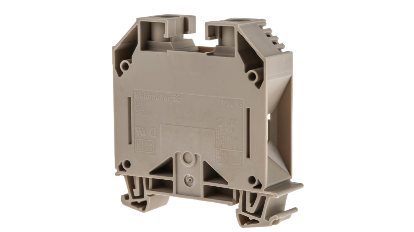 Morsettiera passante Weidmüller 1020500000, morsetti a vite 125A - Serie WDU - Ideale per sistemi industriali, cablaggi rapidi e ambienti difficili.