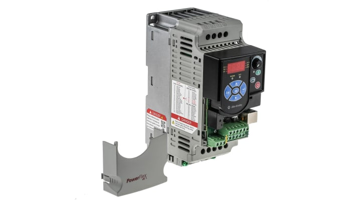 Inverter trifase Allen Bradley 22F-D4P2N113, 1,5 kW, montaggio a pannello, dimensioni 174x72x136 mm, comunicazione ModBus.