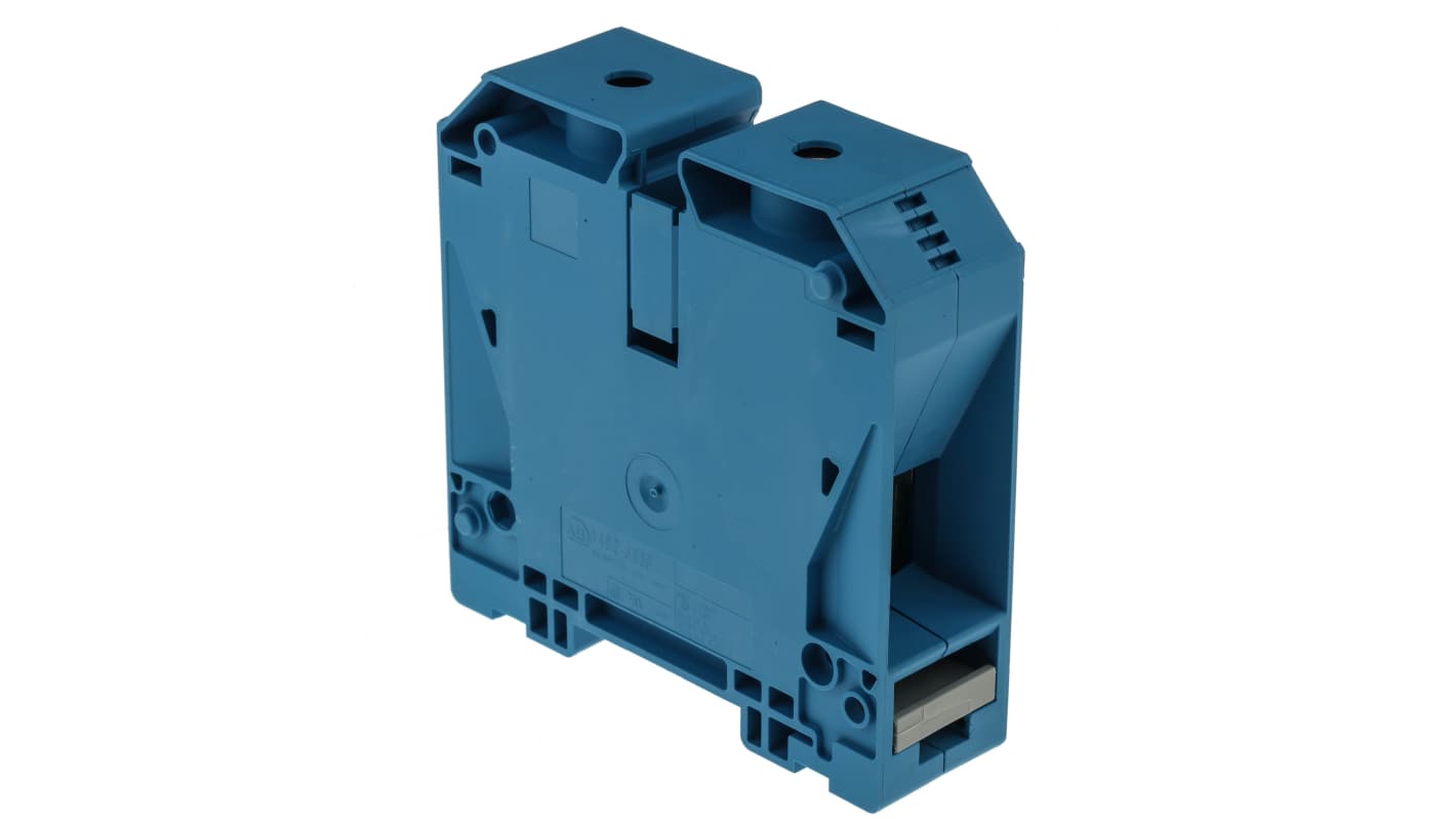 Morsettiera passante Allen Bradley 1492-J120-B, 2 vie, montaggio su guida DIN, corrente 228A, tensione 1 kV, colore blu.