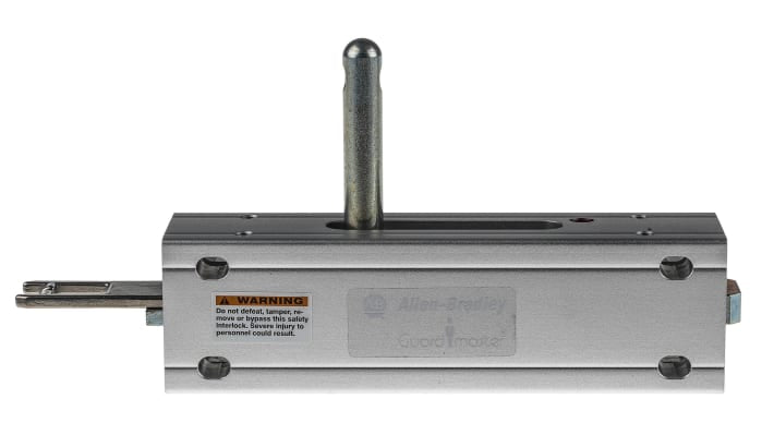 Attuatore di interblocco di sicurezza Allen Bradley Guardmaster 440G-A27163 in acciaio inox, azionamento manuale, dimensioni 3,3 x 1,57 x 5,51 pollici.