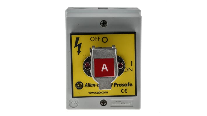 Interruttore di interblocco di sicurezza Allen Bradley Guardmaster 440T-MRKSE110A, custodia in acciaio inox, 2 contatti NA e 2 NC, grado di protezione IP65.