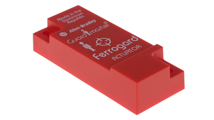Interruttore di sicurezza senza contatto Allen Bradley Guardmaster 440N-A02005, attuatore magnetico, protezione IP67, dimensioni 37 mm x 15 mm.