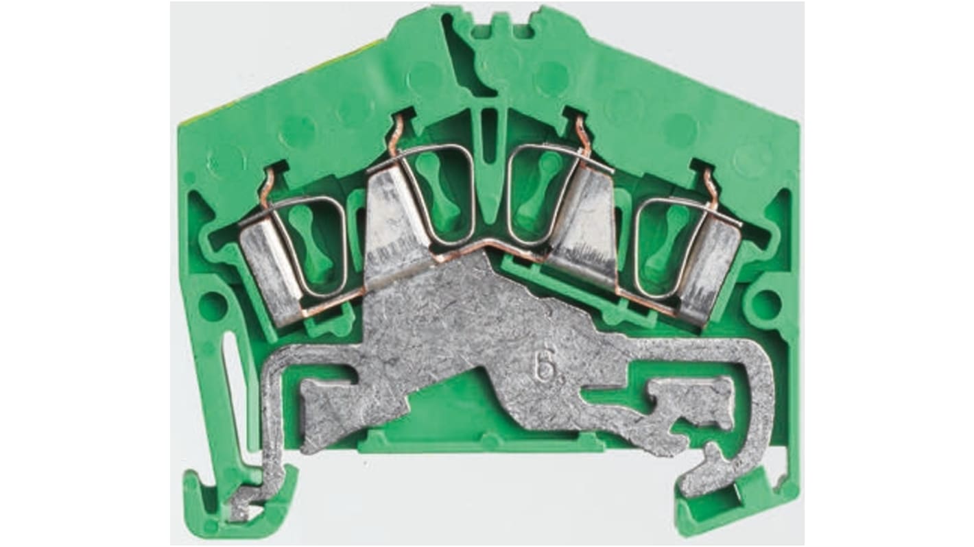 Morsettiera di terra Weidmüller 1772090000: Terminali standard certificati CSA, UL e ATEX per connessioni sicure. Adatto per Z Roof, 2 vie, 26-12 AWG.