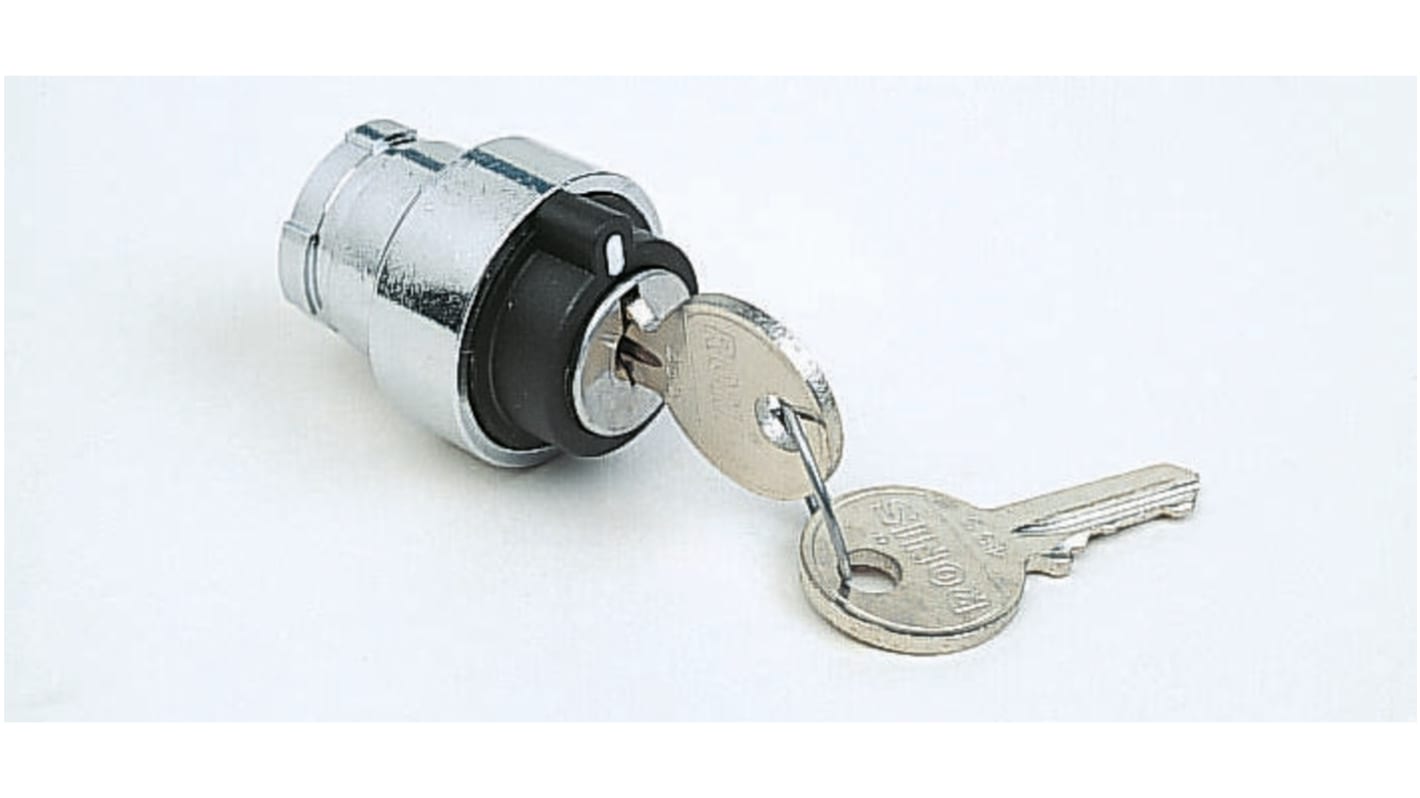 Testa selettore a chiave Schneider Electric Harmony XAC, 3 posizioni, diametro foro 22.5 mm, protezione IP65.