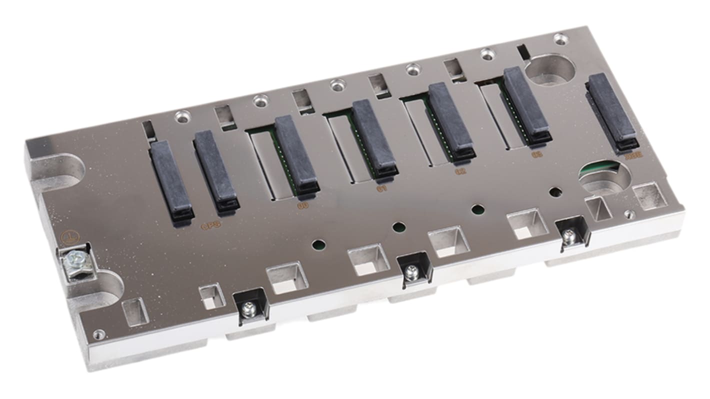 Backplane Schneider Electric - BMXXBP0400 per Modicon M340, guida DIN. Distribuzione alimentazione e segnali, supporto Hot Swap.