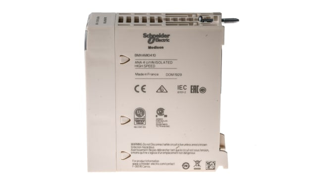 Modulo I/O PLC Schneider Electric BMXAMI0410 per Modicon M340, 24V CC, 4 ingressi analogici - Conversione rapida e precisa dei segnali per l'automazione industriale.