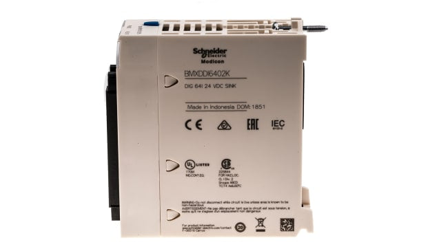Modulo I/O PLC Schneider Electric BMXDDI6402K per Serie M340, 64 ingressi, protezione IP20, corrente 1 mA. Ideale per automazione industriale.