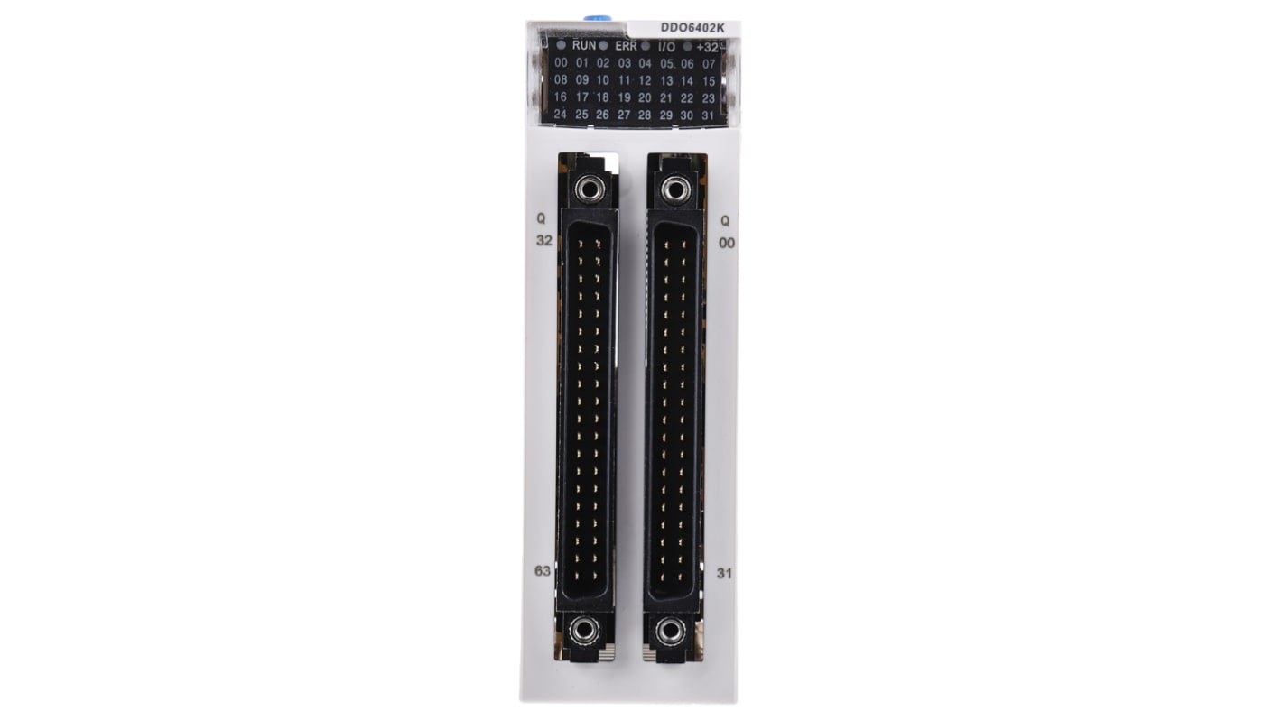 Modulo I/O PLC Schneider Electric BMXDDO6402K Serie M340. Uscite digitali a 64 canali, compatibile con morsettiere e cavi preformati. Ideale per applicazioni industriali.