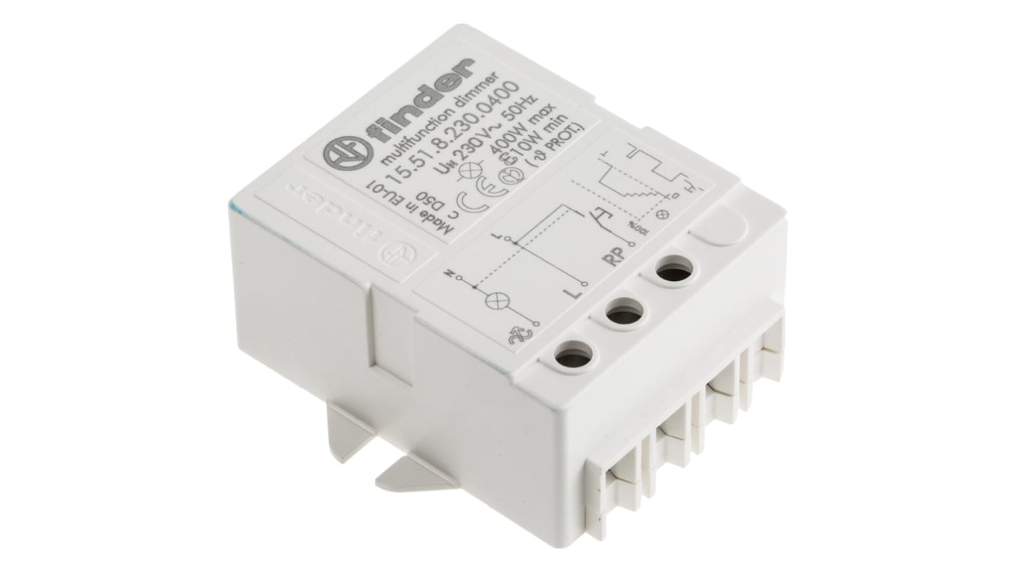 Finder 15.51.8.230.0400, regolatore fine fase elettronico 1 canale, montaggio a pannello, 50x50x22 mm.