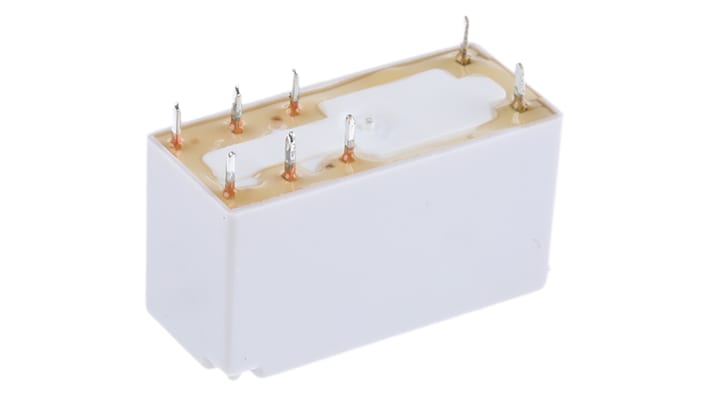 Finder 41.61.9.012.0010, relè di potenza SPDT per montaggio su PCB, 12V cc, 16A, dimensioni 15,7 x 12,5 x 29 mm.