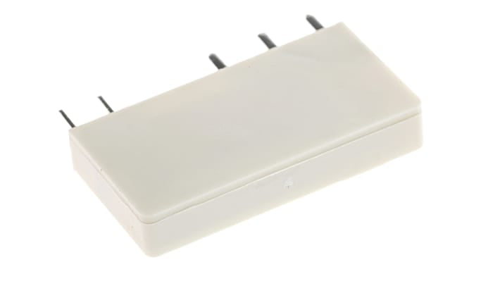 Finder 34.51.7.048.0010, relè di potenza SPDT per montaggio su PCB, bobina 48V cc, dimensioni 28x15x5 mm, corrente 6A.