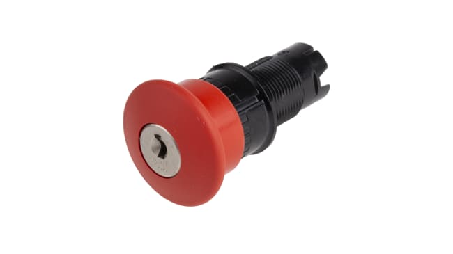 Pulsante di arresto di emergenza Schneider Electric, montaggio a pannello, diametro 22 mm, colore rosso, protezione IP65.