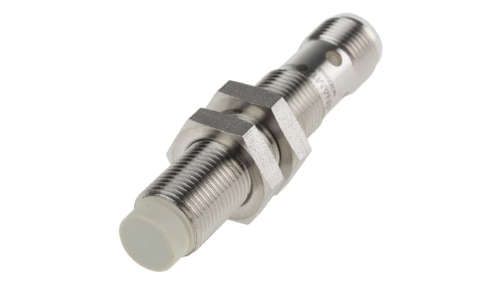 Sensore di prossimità cilindrico NPN Telemecanique Sensors XS212SANAM12, tecnologia induttiva, connettore M12, IP69K.