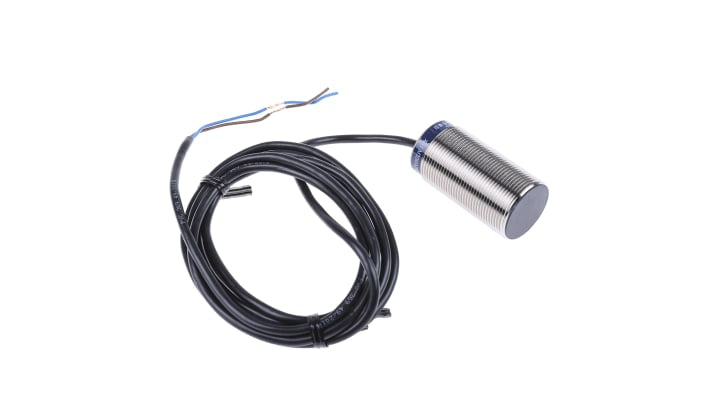 Sensore di prossimità cilindrico Telemecanique XS1M30MA250, M30 x 1.5, rilevamento fino a 10 mm, IP68, montaggio a filo.