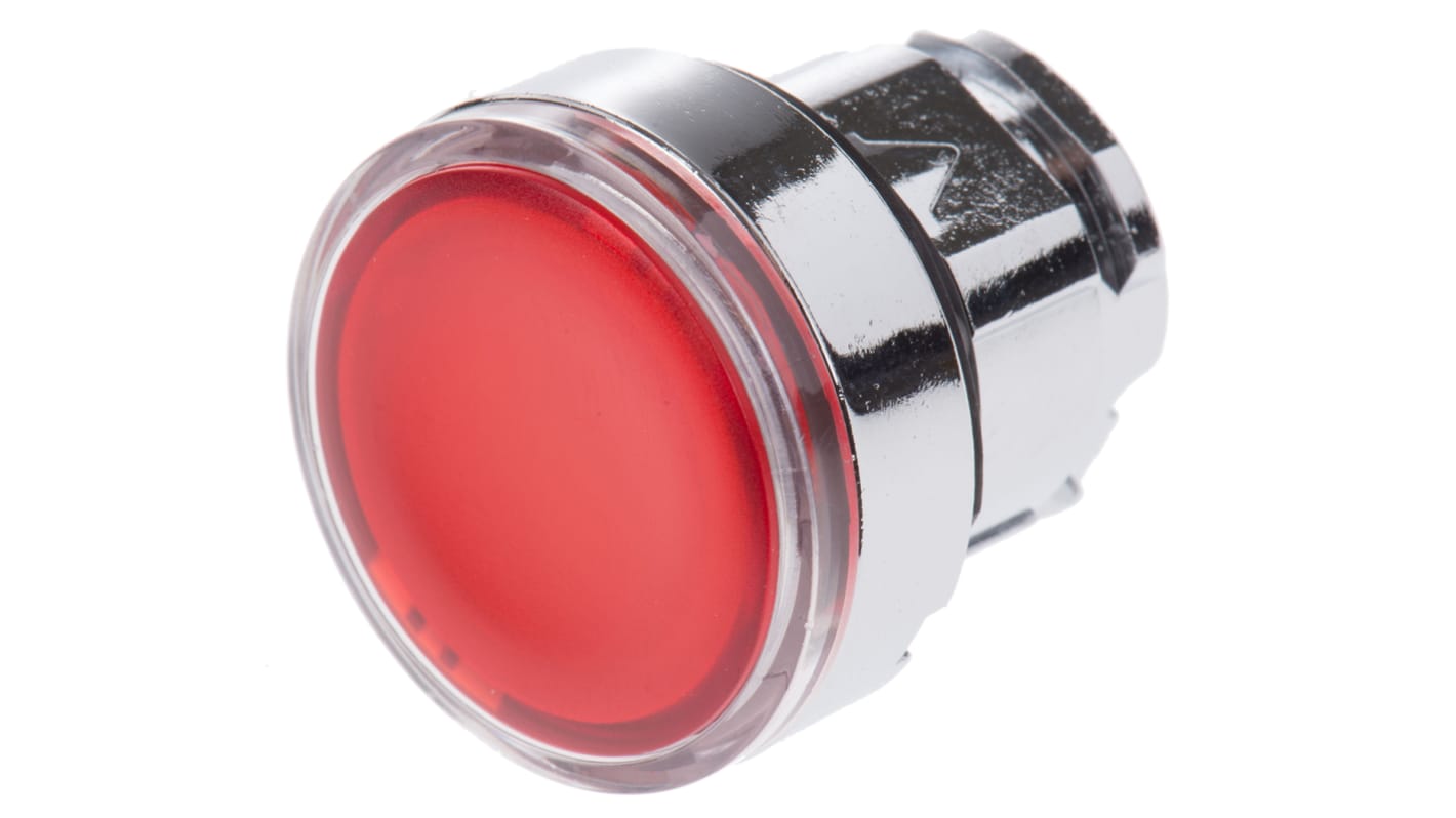 Attuatore pulsante rotondo Schneider Electric ZB4BA48, diametro foro 22mm, rosso, ritorno a molla, protezione IP66/IP67/IP69K.