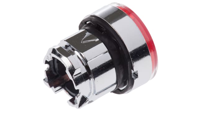 Attuatore pulsante rotondo Schneider Electric ZB4BA48, diametro foro 22mm, rosso, ritorno a molla, protezione IP66/IP67/IP69K.