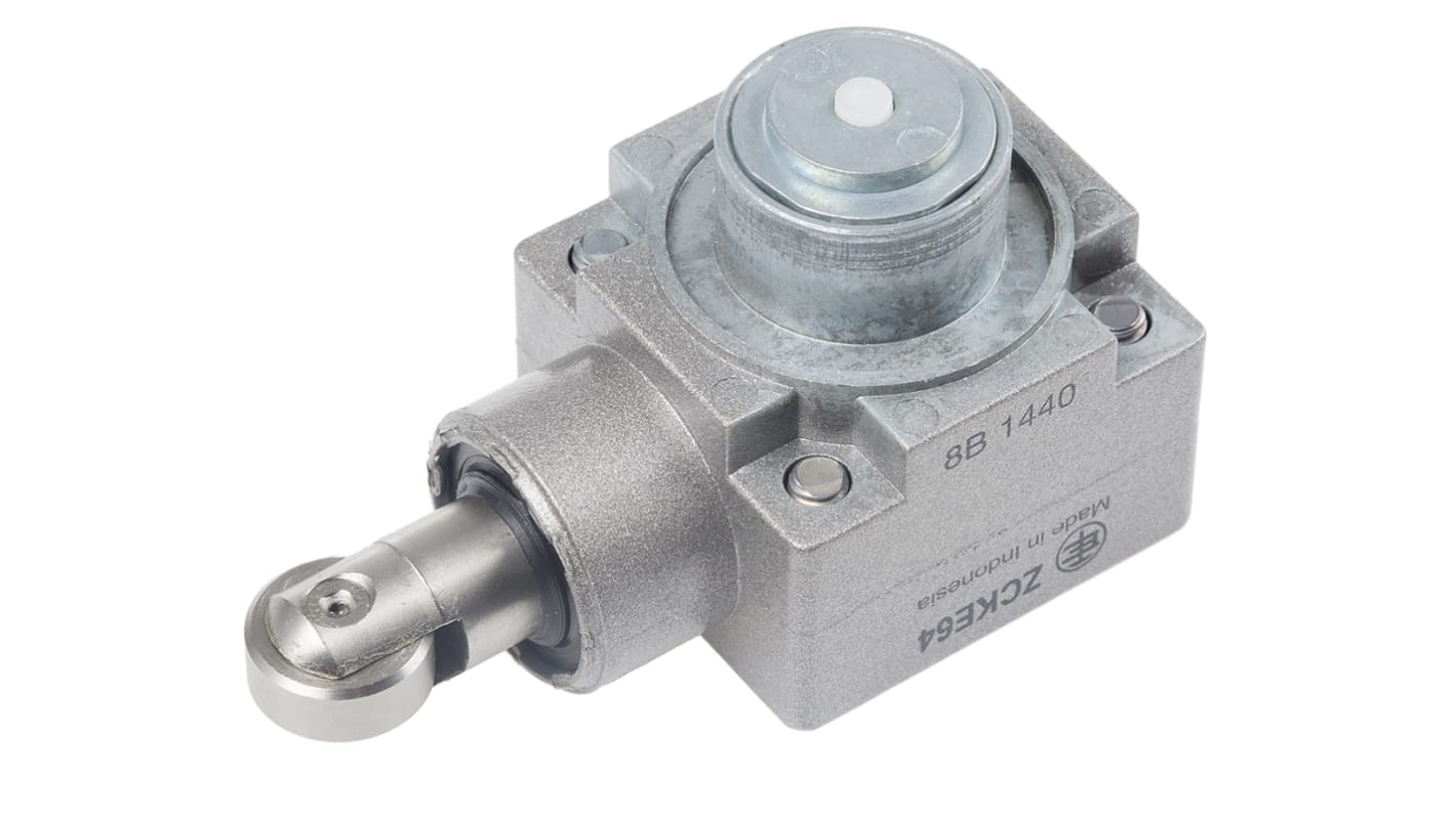 Telemecanique Sensors ZCKE64, interruttore di fine corsa metallico OsiSense XC, tensione 240 V, corrente 3 A, grado di protezione IP66.