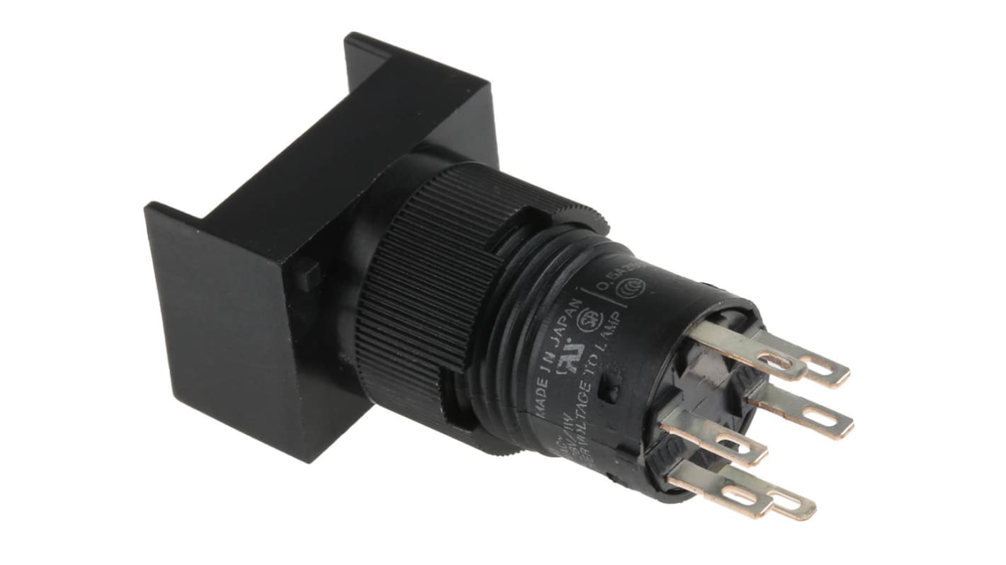 Interruttore a pulsante luminoso Omron A3CJ-7011, SPST, montaggio a pannello, diametro foratura 12 mm, grado di protezione IP40.