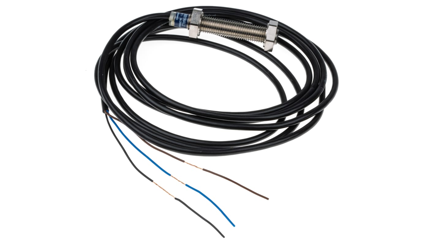 Sensore di prossimità cilindrico Telemecanique XS608B1NAL2 NPN M8 x 1, rilevamento 2,5 mm, montaggio a filo, alta frequenza di commutazione.