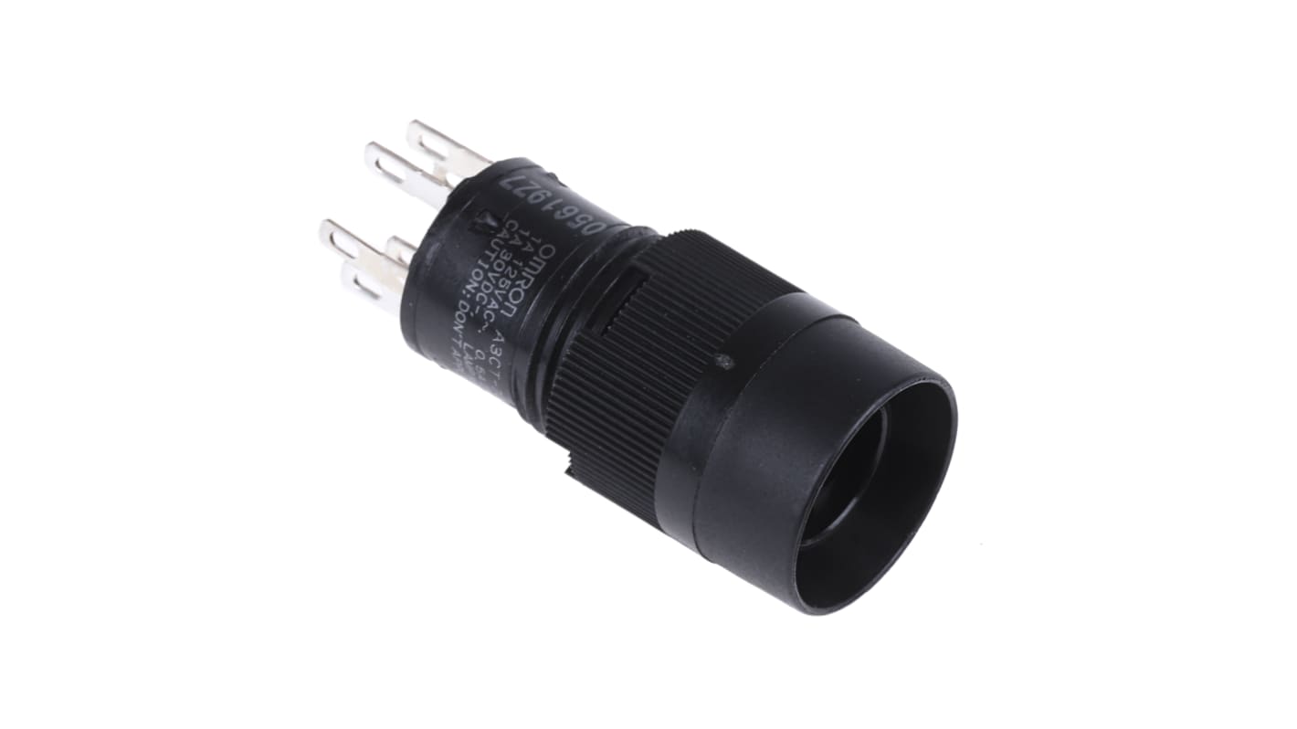 Interruttore a pulsante luminoso Omron A3CT7021, SPST, montaggio a pannello, diametro foro 12 mm, protezione IP40.